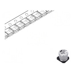 Condensator electrolitic SMD 1mF 35VDC ±20% -55÷105°C 2000h | Electronic-mag.ro | Componente Electronice