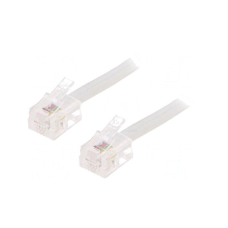 Cablu telefon RJ11 3m alb cu mufă la ambele capete | Electronic-mag.ro | Componente Electronice Cablu telefon RJ11 3m alb cu mufă la ambele capete | Electronic-mag.ro | Componente Electronice