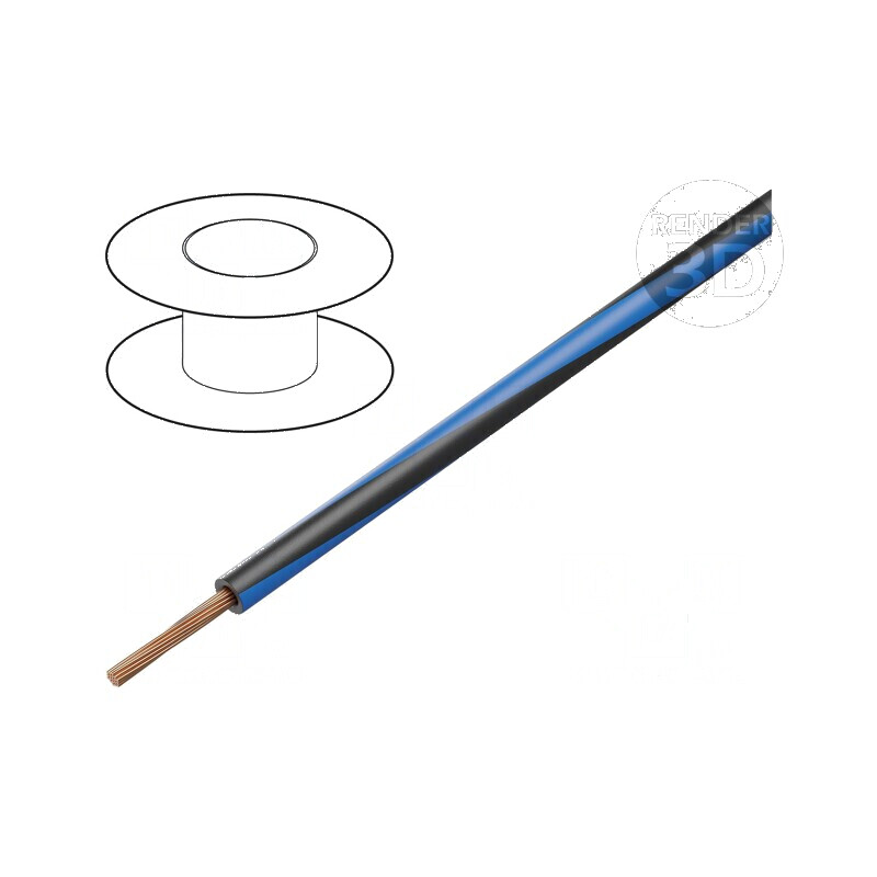 Cablu H05V-K LgY 0,75mm2 PVC negru-albastru 100m | Electronic-mag.ro | Componente Electronice