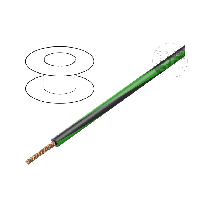 Cablu H05V-K 0,75mm2 PVC negru-verde 300V 500V | Electronic-mag.ro | Componente Electronice