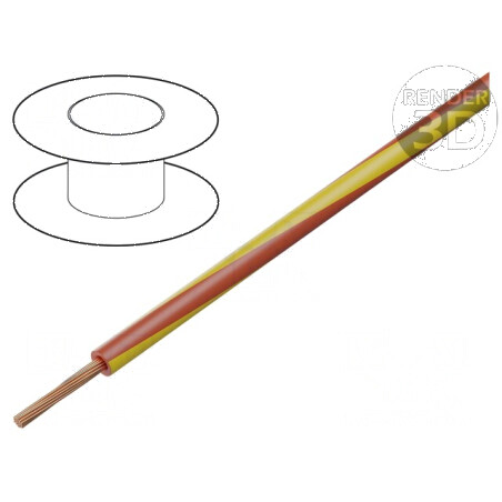 Cablu H05V-K 0,75mm² PVC roșu-galben 300V 500V | Electronic-mag.ro | Componente Electronice