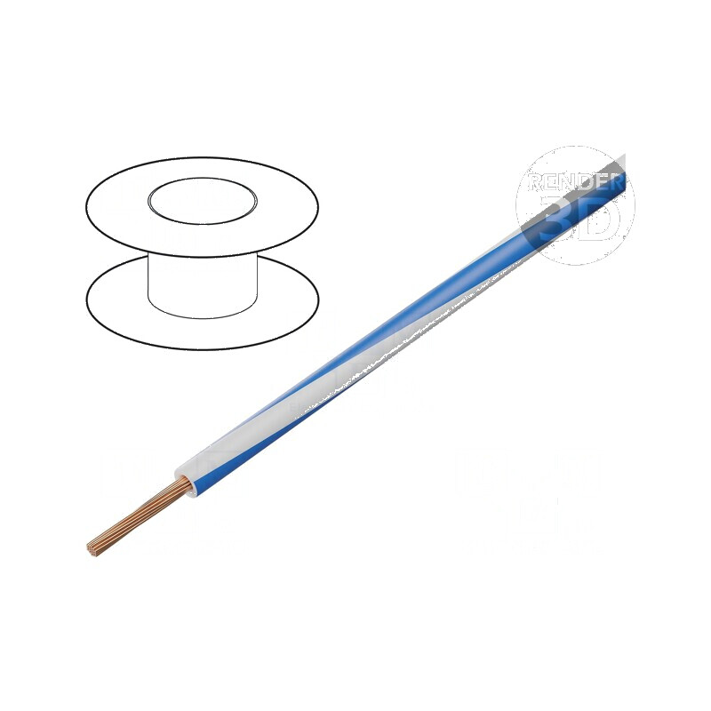 Cablu H05V-K LgY 0,75mm2 PVC Alb-Albastru 300V 500V | Electronic-mag.ro | Componente Electronice