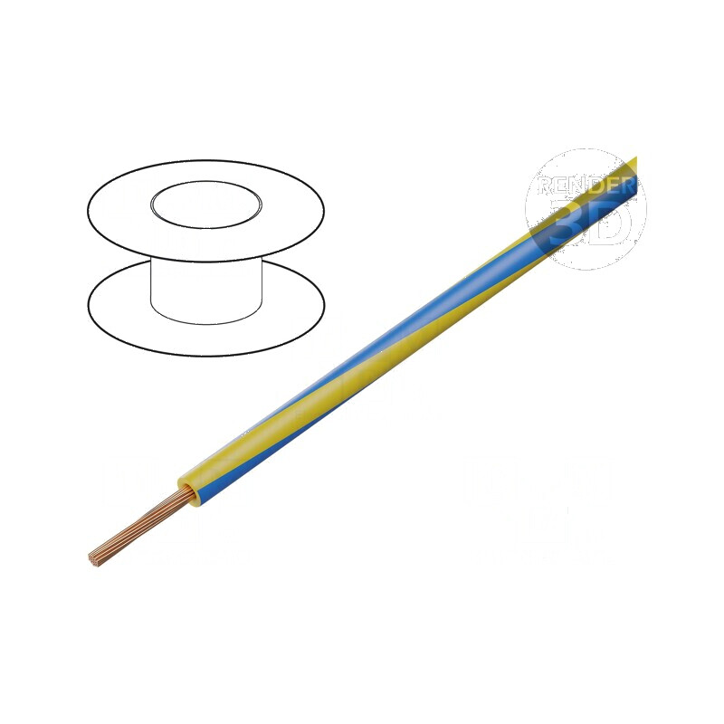 Cablu H05V-K 0,75mm² PVC galben-albastru 100m | Electronic-mag.ro | Componente Electronice