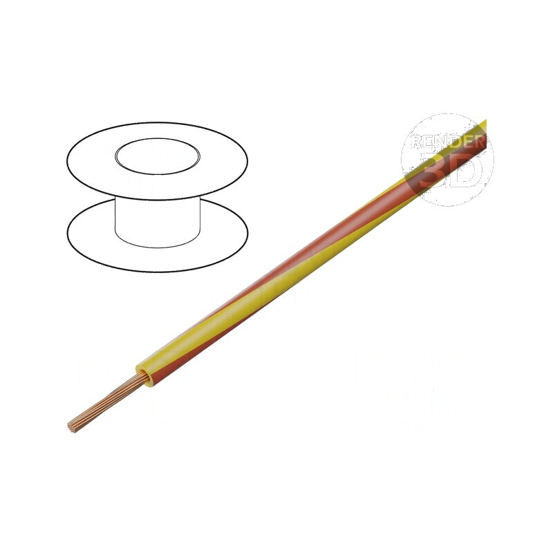 Cablu H05V-K LgY 0,75mm2 PVC galben-roșu 300V 500V | Electronic-mag.ro | Componente Electronice