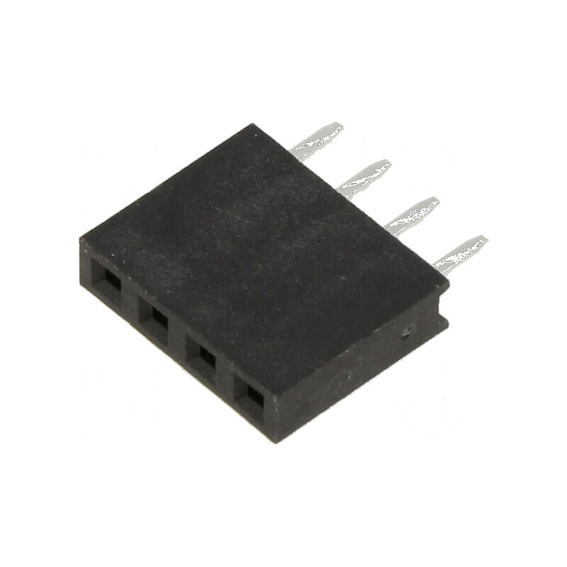 Conector șiruri pini soclu mamă 2,54mm 4 PIN THT pentru PCB | Electronic-mag.ro | Componente Electronice