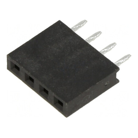 Conector șiruri pini soclu mamă 2,54mm 4 PIN THT pentru PCB | Electronic-mag.ro | Componente Electronice