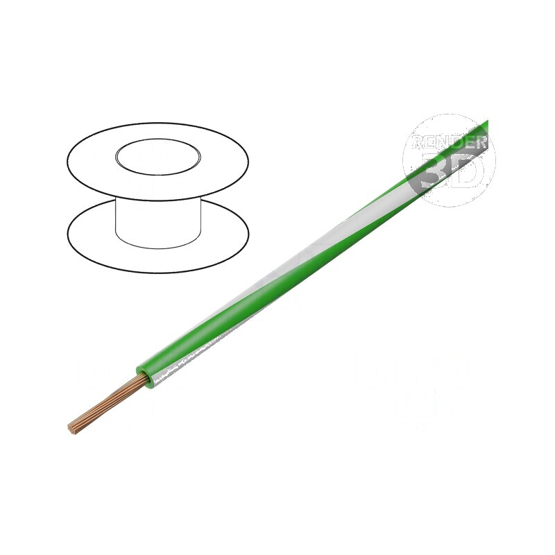 Cablu H05V-K 0,75mm2 PVC verde-alb 300V 500V | Electronic-mag.ro | Componente Electronice