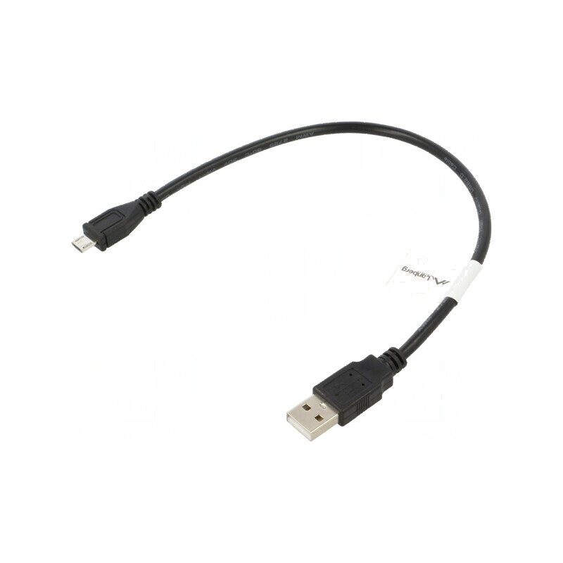 Cablu USB 2.0 A la micro B aurit 0,3m negru | Electronic-mag.ro | Componente Electronice