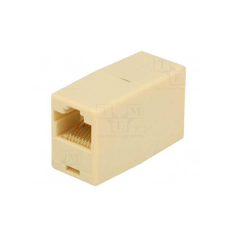Adaptor RJ45 8p8c Cat 5 soclu x2 neecranaţi | Electronic-mag.ro | Componente Electronice
