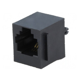 Conector RJ11 soclu 4 PIN Cat 5 6p4c THT drept | Electronic-mag.ro | Componente Electronice