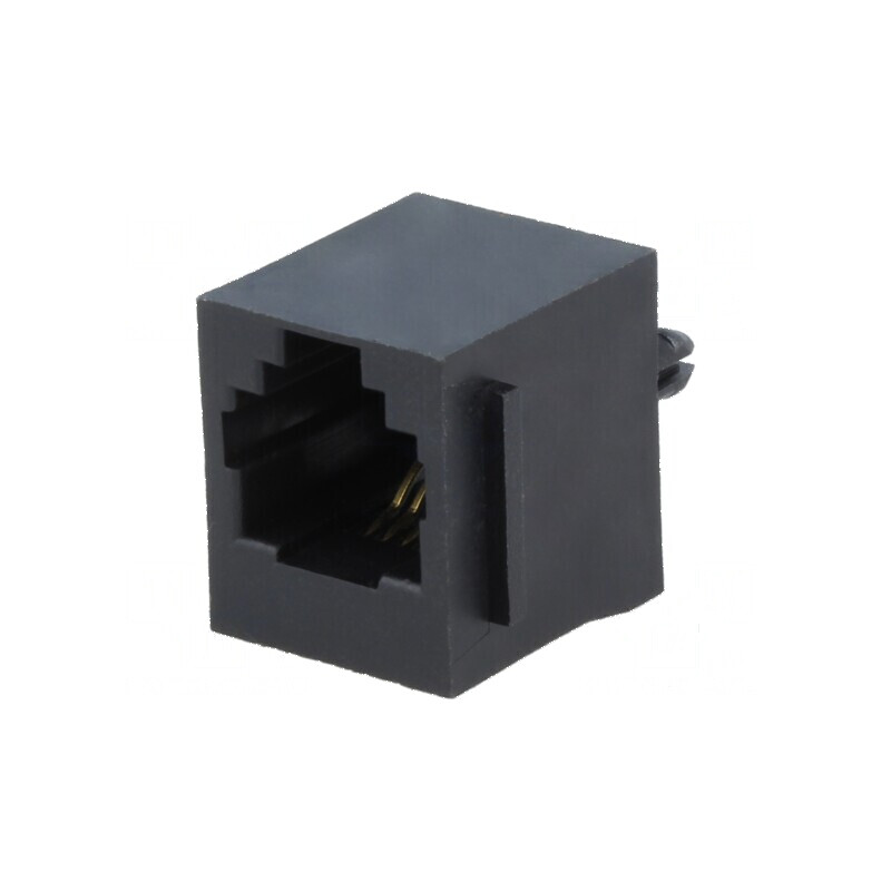 Conector RJ11 soclu 4 PIN Cat 5 6p4c THT drept | Electronic-mag.ro | Componente Electronice