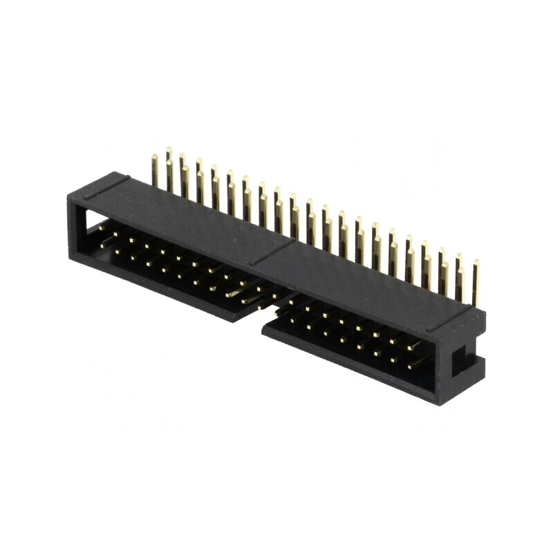 Conector IDC soclu tată 40 pini unghi 90° THT aurit 2,54mm | Electronic-mag.ro | Componente Electronice