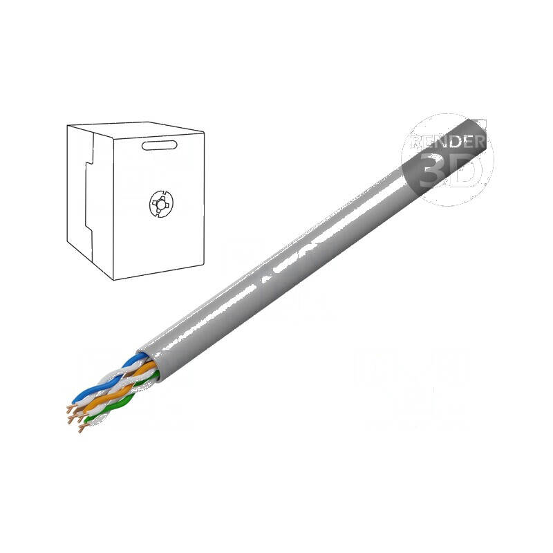Cablu U/UTP 5e 4x2x24AWG sârmă Cu PVC gri 305m Ø4,5mm | Electronic-mag.ro | Componente Electronice Cablu U/UTP 5e 4x2x24AWG sârmă Cu PVC gri 305m Ø4,5mm | Electronic-mag.ro | Componente Electronice
