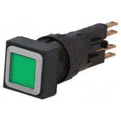 Comutator Apăsare 16mm Verde Bec | Electronic-mag.ro | Componente Electronice