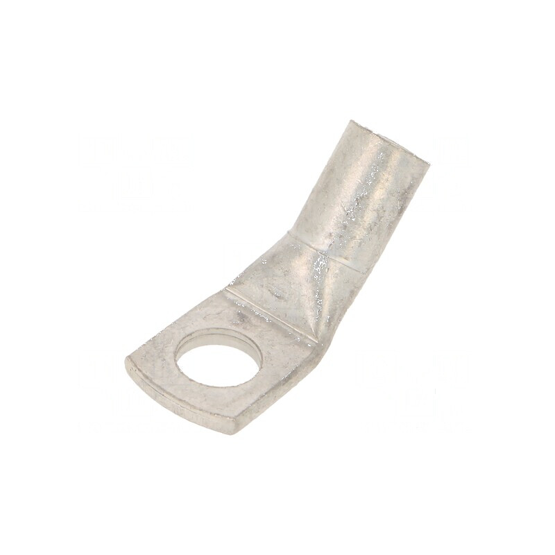 Vârf inelar tubular M6 10mm² crimpat pe cablu unghi 45° | Electronic-mag.ro | Componente Electronice