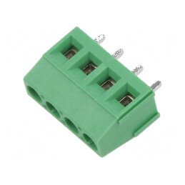 Regletă de conexiuni pentru PCB în unghi 5mm, 4 piste | Electronic-mag.ro | Componente Electronice