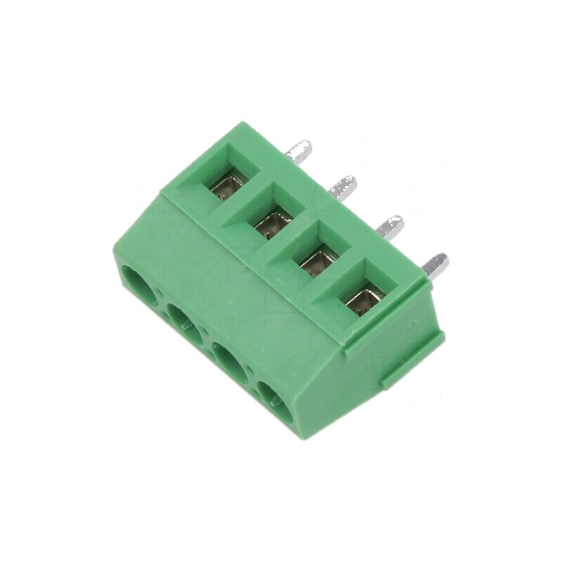 Regletă de conexiuni pentru PCB în unghi 5mm, 4 piste | Electronic-mag.ro | Componente Electronice