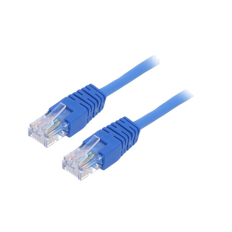 Patch cord U/UTP 5e 0,5m CCA PVC albastru 26AWG | Electronic-mag.ro | Componente Electronice