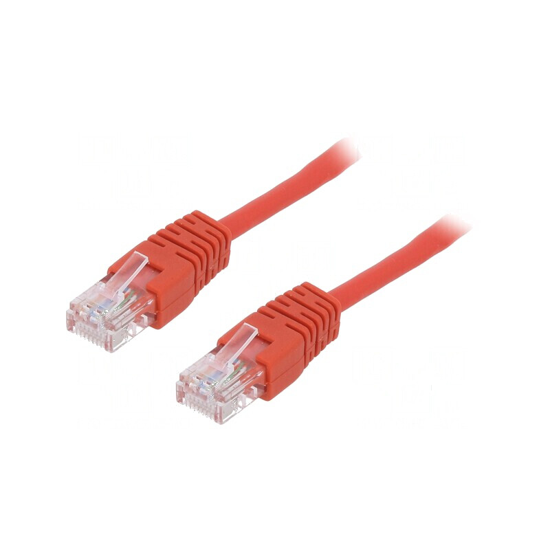 Cabluri patch U/UTP 5e 0,5m roșu 26AWG CCA PVC | Electronic-mag.ro | Componente Electronice