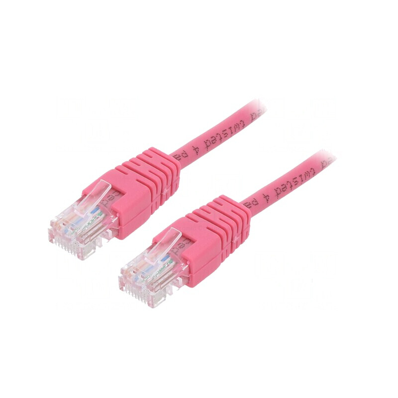 Cablul de rețea U/UTP 5e litat CCA PVC roz 0,5m 26AWG Ø5mm | Electronic-mag.ro | Componente Electronice