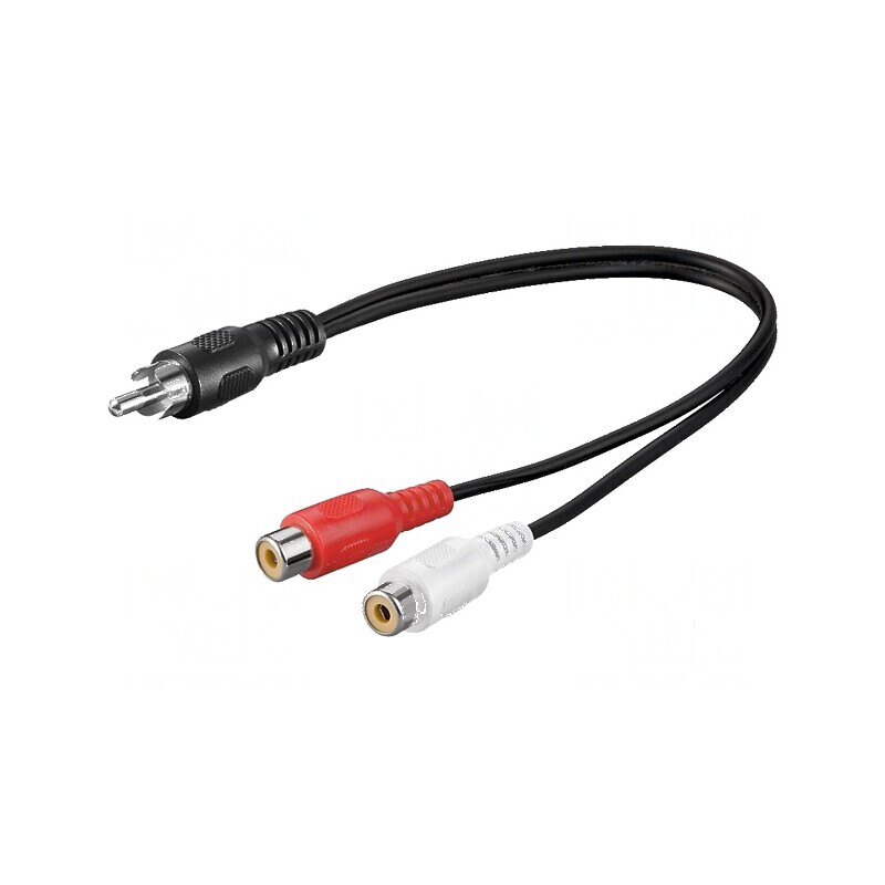 Cablu RCA soclu x2 cu mufă, lungime 0,2m | Electronic-mag.ro | Componente Electronice