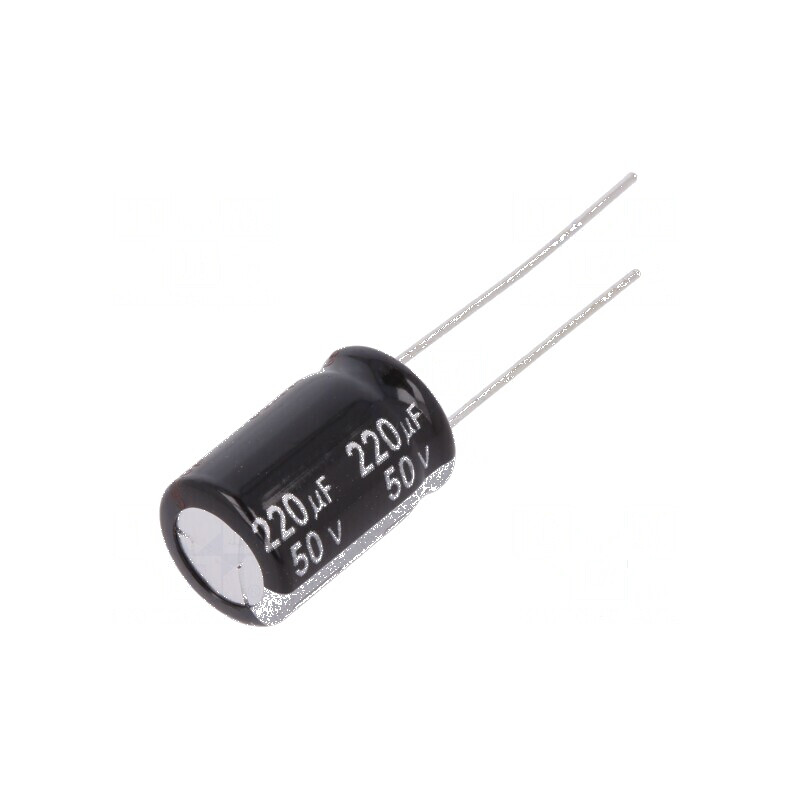 Condensator electrolitic THT 220uF 50VDC Ø10x16mm 5mm Raster | Electronic-mag.ro | Componente Electronice