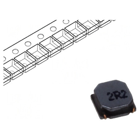 Inductor SMD 220uH 500mA 1,55Ω ±20% 7,3x7,3x3,55mm | Electronic-mag.ro | Componente Electronice