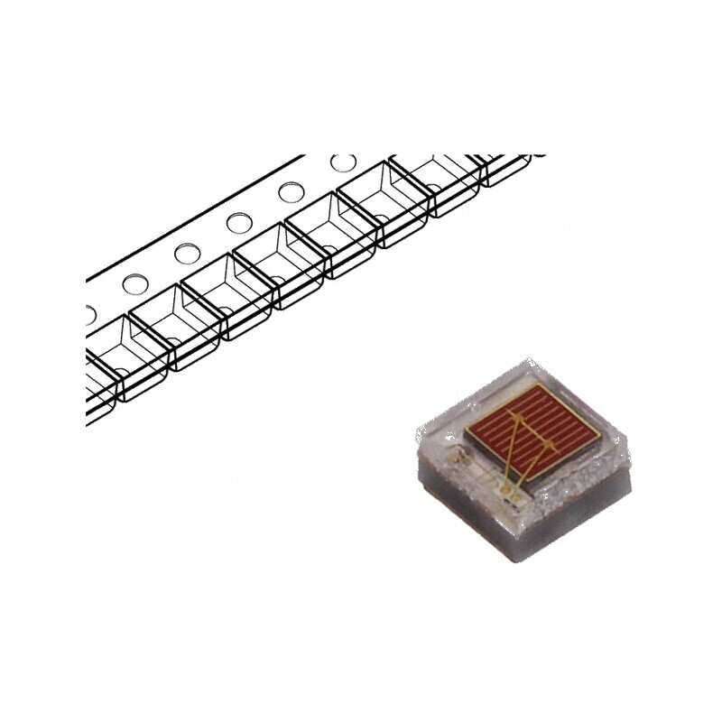 LED roșie 130° 350mA 613,5-631nm 30-43lm 1,6x1,6x0,75mm | Electronic-mag.ro | Componente Electronice