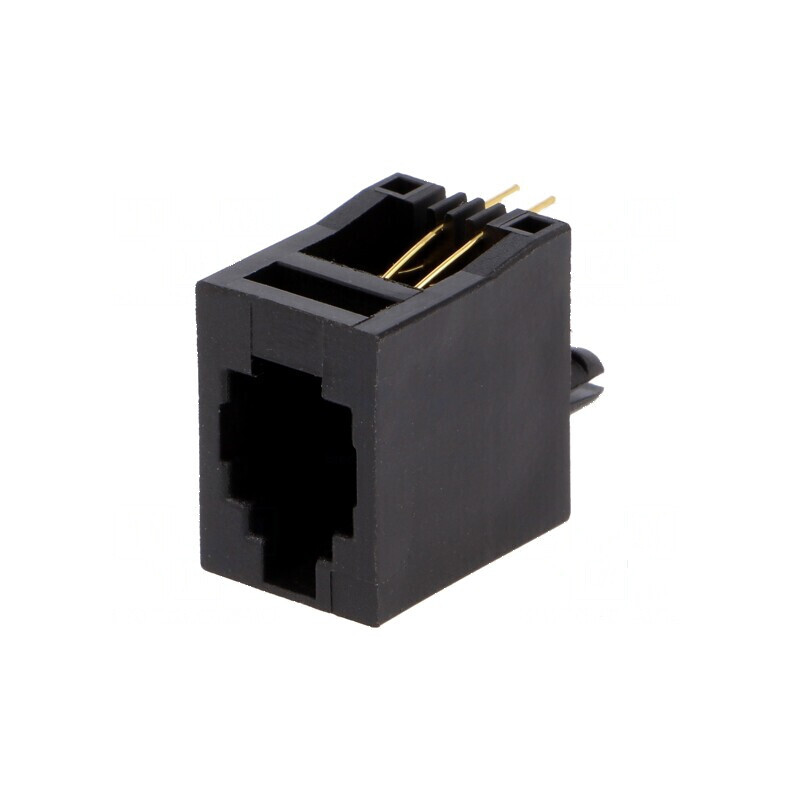 Conector RJ9 soclu 4 PIN 4p4c THT drept | Electronic-mag.ro | Componente Electronice