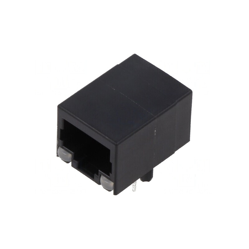 Conector RJ45 soclu 8p8c cu LED 8 PIN THT | Electronic-mag.ro | Componente Electronice