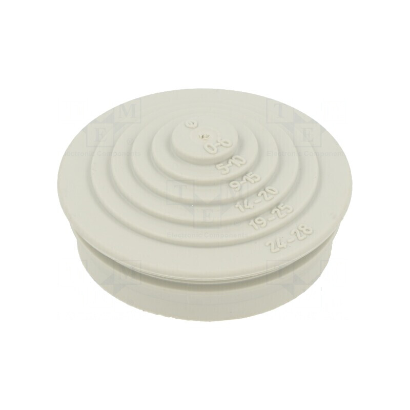 Manșon elastomer TPE gri deschis pentru cablu Ø0-28mm | Electronic-mag.ro | Componente Electronice