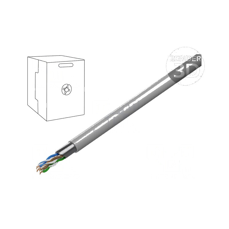 Cablu F/UTP 5e 4x2x0,5mm Cu PVC gri 305m Ø5,6mm | Electronic-mag.ro | Componente Electronice