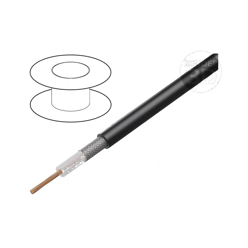 Cablu coaxial RG174A/U litat CCA PVC negru 2,8mm CPR Eca | Electronic-mag.ro | Componente Electronice