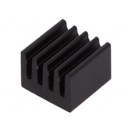 Radiator aluminiu extrudat negru 8mm x 8mm x 6mm 74K/W | Electronic-mag.ro | Componente Electronice