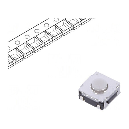 Microîntrerupător TACT SPST 0,05A/12VDC SMT 2,5N 3,4mm | Electronic-mag.ro | Componente Electronice