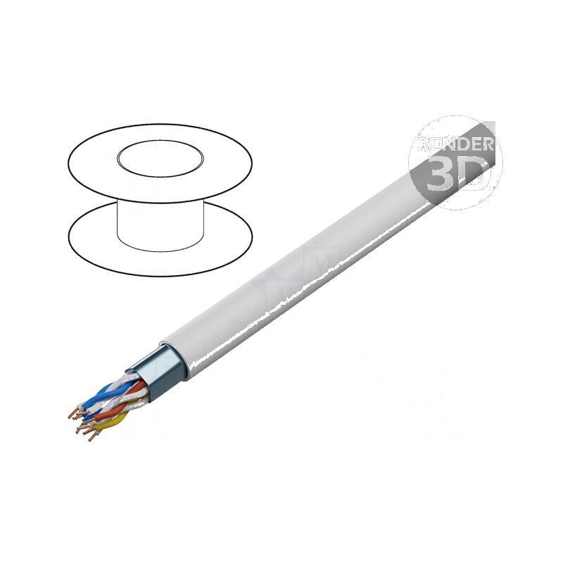 Cablu telecomunicaţii YTKSYekw 4x2x0,5mm PVC alb | Electronic-mag.ro | Componente Electronice