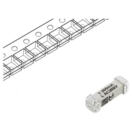 Siguranţă întârziere 200mA 250VAC 125VDC SMD cupru | Electronic-mag.ro | Componente Electronice