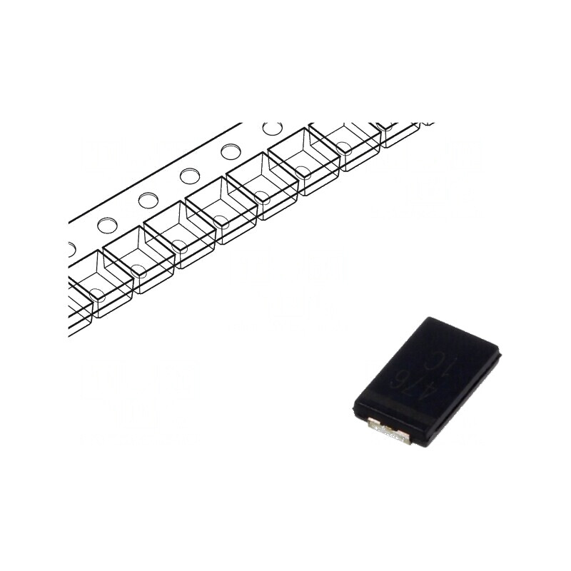 Condensator Hibrid SMD 47uF 16VDC 2917 ESR 40mΩ ECAS ±20% | Electronic-mag.ro | Componente Electronice