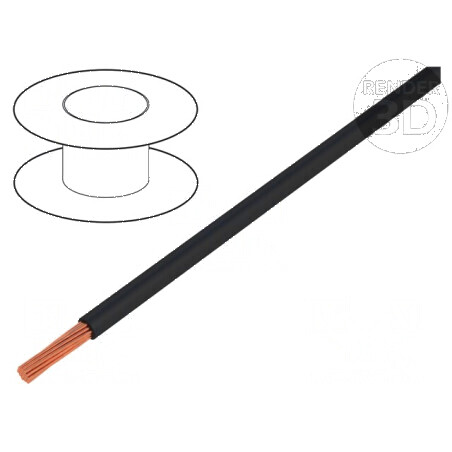 Cablu H05V-K LgY litat Cu 0,5mm² PVC negru 300V/500V, 25m - Cabluri electrice de înaltă calitate | Electronic-mag.ro | Component