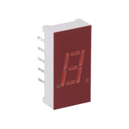 Afişaj LED 7 segmente 7,62mm 0,3 Nr.car: 1 roşie catod - Display electronic pentru proiecte DIY | Electronic-mag.ro | Componente