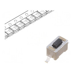 Microîntrerupător TACT SPST-NO 2, 0,05A/12VDC, SMT 1,77N - Comutator Compact pentru Aplicații Electrice | Electronic-mag.ro | Co