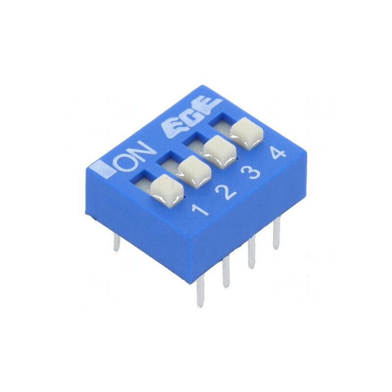 Comutator DIP-SWITCH 4 Secțiuni OFF-ON 0,025A/24VDC pentru Aplicatii Electrice | Electronic-mag.ro | Componente Electronice