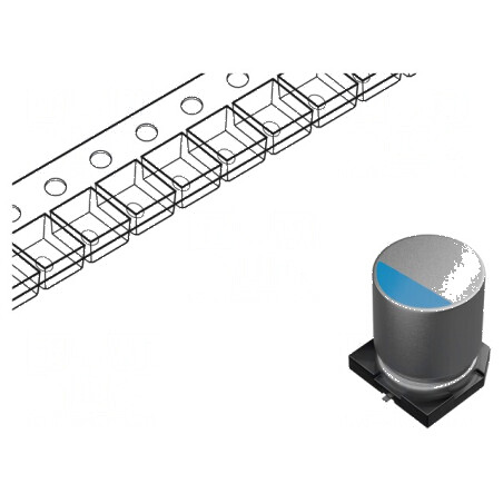 Condensator Hibrid SMD 100uF 50VDC ±20% Temperatura -55÷150°C Ø10x10mm | Electronic-mag.ro | Componente Electronice