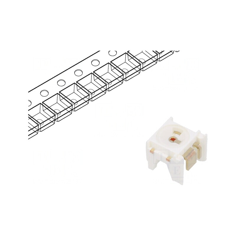 LED SMD PLCC2 Ambră 25,3-50,2lm 7100-18000mcd Dimensiuni 4,6x4,6x3,8mm | Electronic-mag.ro | Componente Electronice