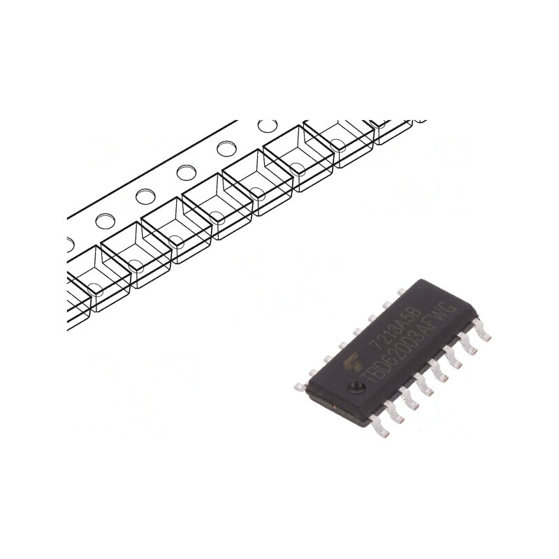 Driver matrice de tranzistoare IC PSOP16 0,5A 2÷50V, 7 Canale | Electronic-mag.ro | Componente Electronice