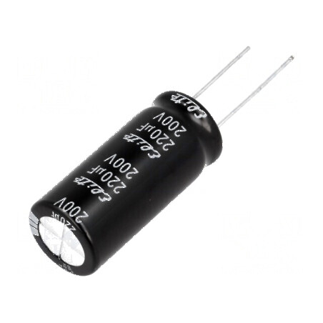 Condensator Electrolitic THT 220uF 200VDC Ø16x35,5mm ±20% - Componentă Electronică de Înaltă Performanță | Electronic-mag.ro | C