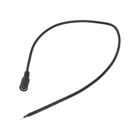 Cablu DC 2x0,5mm² cu soclu drept 5,5/2,1mm, negru, 0,5m, rezistent la temperaturi între -20°C și 80°C | Electronic-mag.ro | Comp