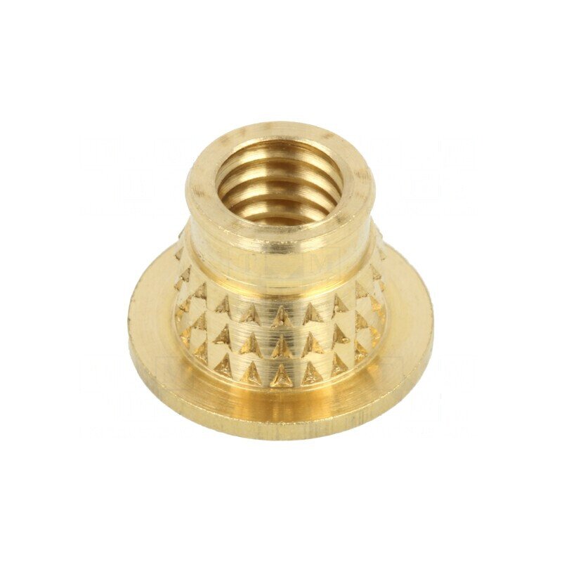 Adaos Filetat Alamă M6 BN 37896 - Lungime 7,7mm pentru Montaj Plastic | Electronic-mag.ro | Componente Electronice