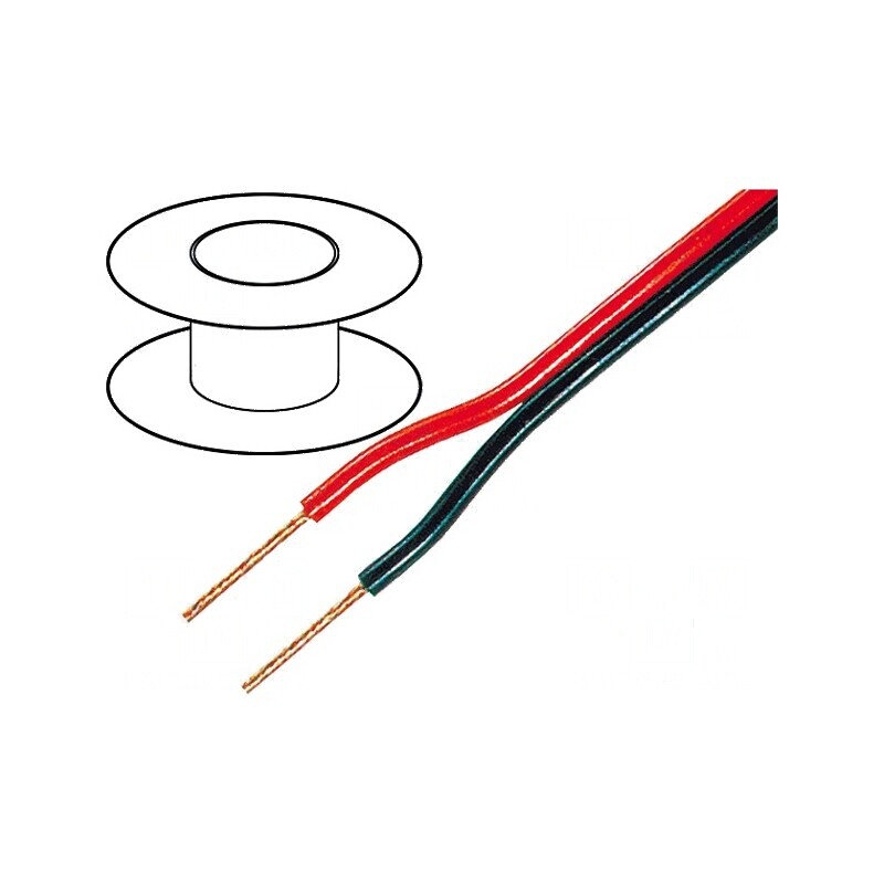 Cablu Difuzor 2x0,5mm² Litat OFC Negru-Roșu cu Izolație PVC | Electronic-mag.ro | Componente Electronice