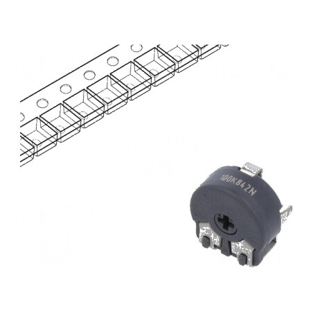 Potențiometru de montare singură, tură orizontală, 100kΩ, 150mW - Componentă electronică de calitate | Electronic-mag.ro | Compo